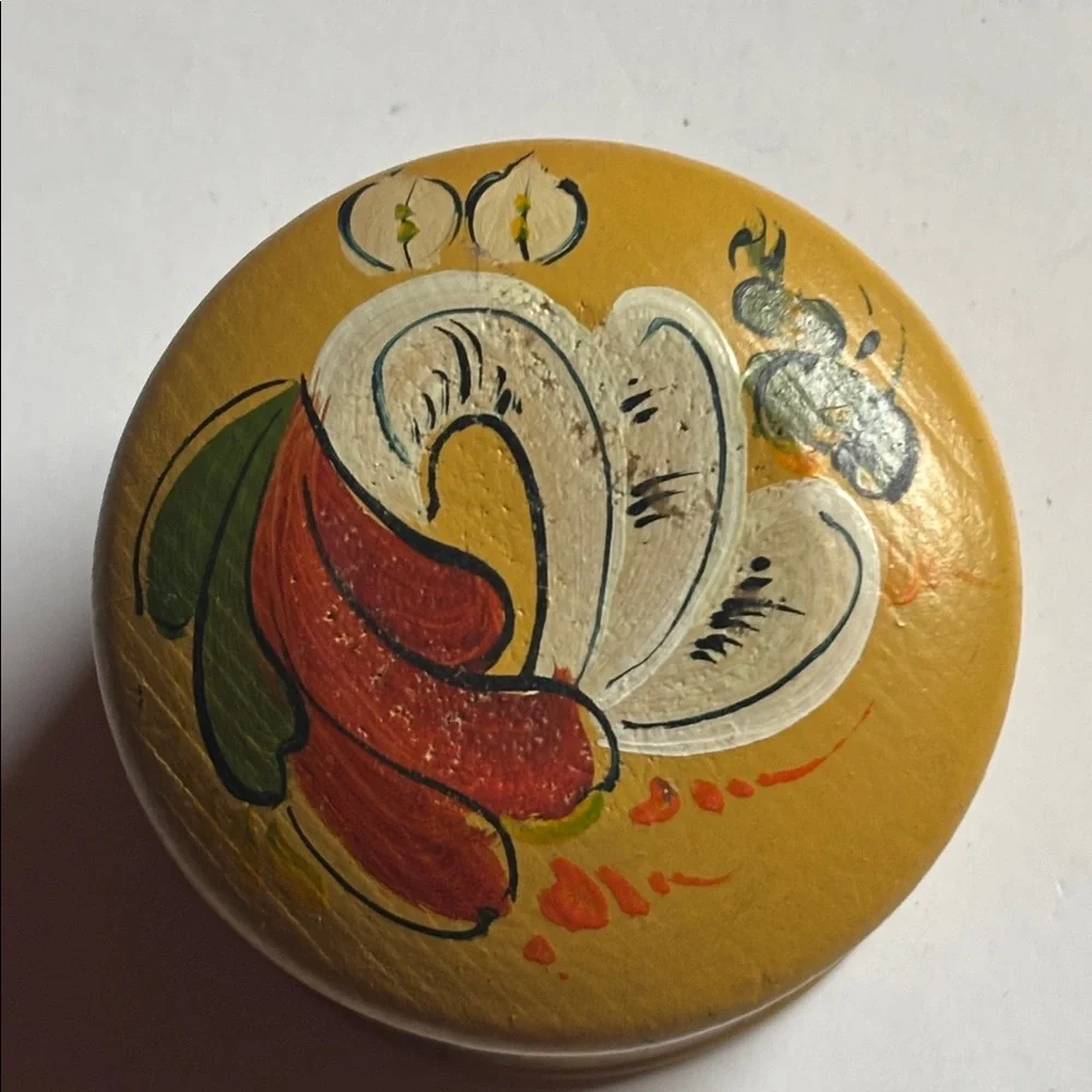 Rosemaling Ring Box Frozen Decor Norwegian Ring Box Vintage Hand Painted Box
